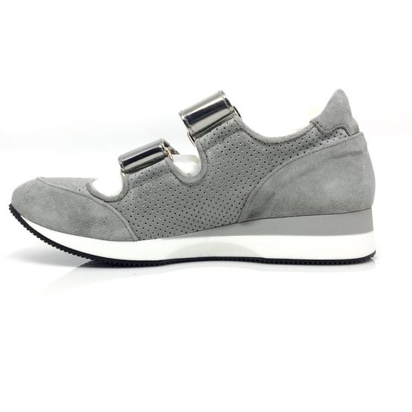 NEW MAX MARA MM34 Gray Perla Velcro Sneakers - NWT - Picture 6 of 11